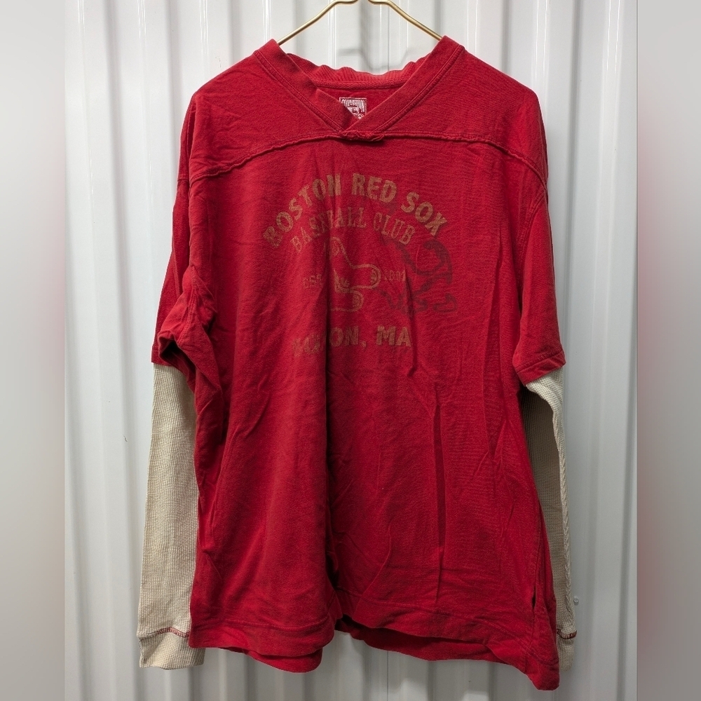 cooperstown Boston Red Sox Men's Red Long Sleeve Shirt